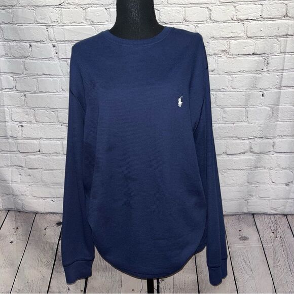 Polo Ralph Lauren Other - Polo Ralph Lauren Navy Blue Waffle Knit Long Sleeve Shirt Size XL